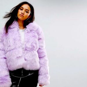 COPY - Missguided lilac faux fur jacket 2/sm